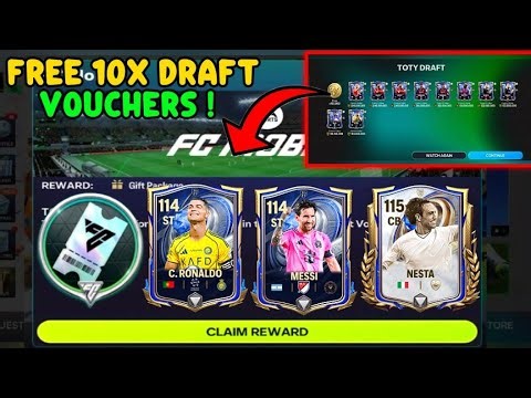 GIFT PACKAGE | HOW TO GET FREE 10X DRAFT VOUCHER 117 OVR TOTY EVENT PLAYERS NESTA IN EA FC MOBILE 26