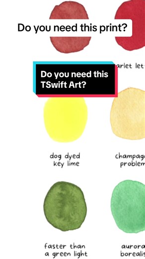 My artist brain couldnt help but notice how many color references Taylor Swift made in her lyrics. So I painted them all! #taylorsversion #swiftietiktok #lastgreatamericandynasty