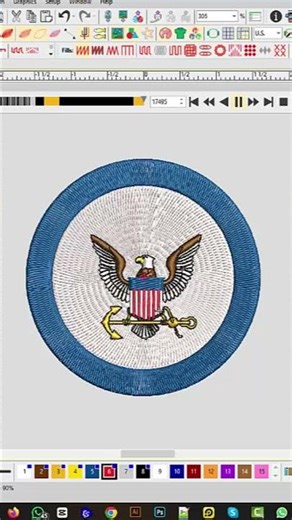 U S Navy Logo Embroidery Digitizing #embroidery #wilcom #tutorial #digitizedbytaronbd #shorts