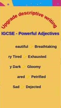 IGCSE - Descriptive writing #english #learnanewwordtoday #englishlanguage