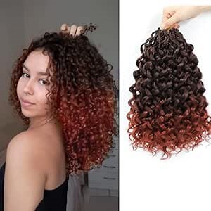 Pretwisted Gogo Curl Crochet Hair 12 Inch 8 Packs Short Curly Crochet Hair for Black Women Pre looped Ocean Wave Crochet Hair Water Wave Deep Wave Crochet Braiding Hair (12 inch,1B/350)