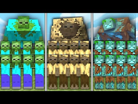 ZOMBIE ARMY vs HUSK ARMY vs DROWNED ARMY in Minecraft Mob Battle