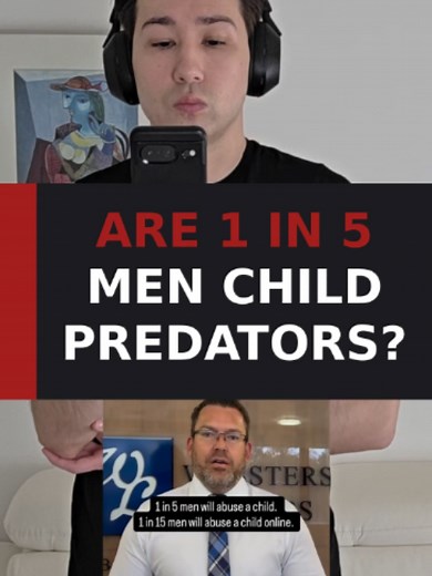 Are 1 In 5 Men Really A Threat To Kids? What The Viral Statistic Actually Says. A viral video this week made a strong claim about Australian men based on a 2023 study from the University of New South Wales. The numbers in the video do not match what the report actually says, and the framing leaves out important context about how the study defined its terms. I walk through what the report actually found and why misrepresenting research is counterproductive even when the topic is serious. #reactio