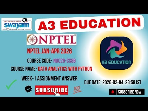 NPTEL Data Analytics with Python Week 1 Assignment Answers | noc26-cs86