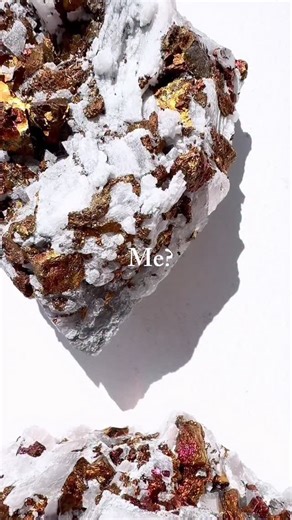 ✨ Chalcopyrite on Quartz Calcite ✨ A trio of “oh hey, I sparkle harder in the sun than your ex’s new ego”. These beauties are a full sensory experience; golden Chalcopyrite popping against icy Quartz and soft Calcite, giving major chaotic-good alchemist energy. Chalcopyrite is all about: • cracking open your intuition like a cosmic piñata • clearing mental fog so you can actually make a decision • boosting abundance and confidence • reminding you you’re a magical creature who does not settle Pai