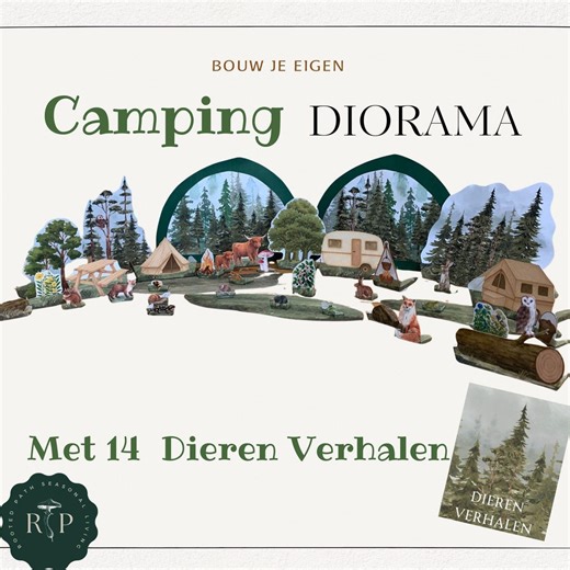 Storytelling Animal Camping Diorama Kit | Printable Campsite Diorama | DIY Camping Tafereel, Educatief Knutselproject Voor Kinderen - Etsy