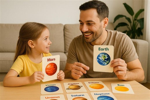 Solar System Flashcards for Kids | Montessori Planets Learning (PDF) - Etsy Australia