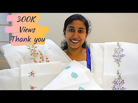 Hand Embroidery: Four Organdy Designer saree Stitches | Malayalam