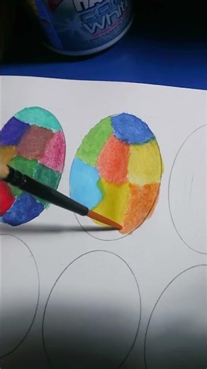 Mewarnai Lingkaran Telur, Cat Air