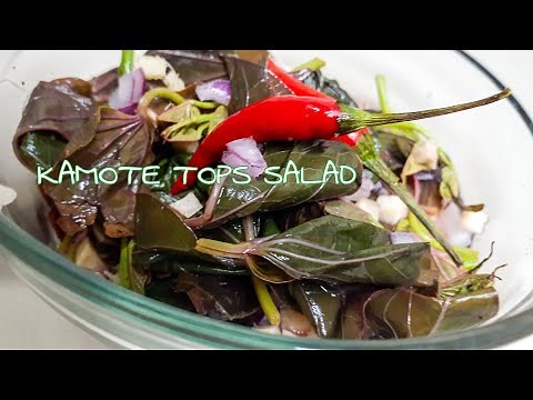 HOW TO MAKE KAMOTE TOPS SALAD ( Sweet potato leaves )