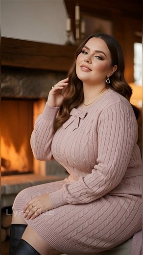 Luxury Winter Knit Dress for Curvy Girls | Cozy Elegant Look ❄️✨ #WinterFashion #CurvyStyle