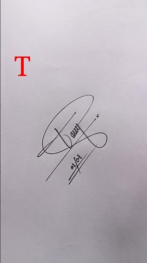 How to make beautiful signature with T letter #shorts