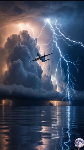 5.9K views · 244 reactions | Flight Through the Fury ⚡✈️ As thunder roared and lightning split the sky, the plane soared straight into a storm lit with electric fire. Below, the ocean stretched into darkness .. still and heavy — while above, clouds pulsed with violent flashes of light. A fearless journey through the heart of the storm, where steel meets sky and courage pushes through the chaos. | AstroNature | Facebook