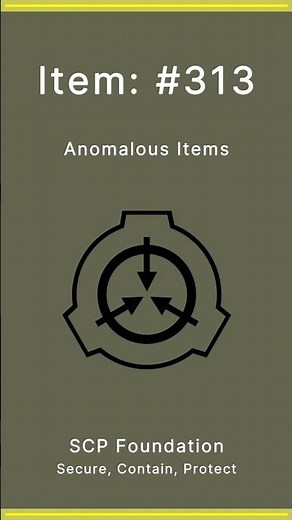SCP Foundation | Anomalous Items | 313
