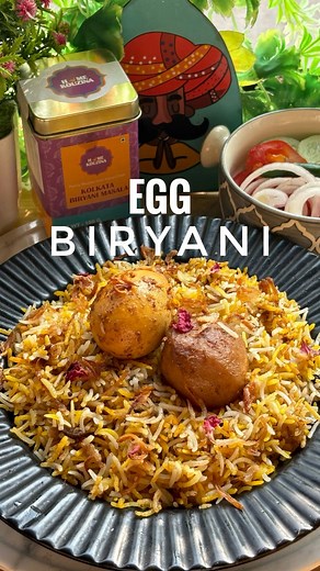 The only Egg Biryani Recipe you will ever need! ✨Quick, Easy and spicy - The flavours are so on point that you will crave for more! 😌I love making fresh spices at home but thank you to @home.kouzina for sending over the best quality Kolkata Biryani Masala. The aroma and flavours is so so good! This is good to use for other Muglai dishes like Chaap and Rezala. Head over to their website www.homekouzina.com to order. [Biryani , Biryani Recipe , Easy Biryani , Masala , Biryani Masala , Kolkata Sty