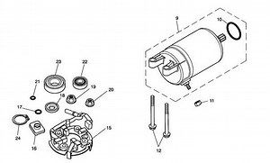 Starter Motor: easy removal and installation from below