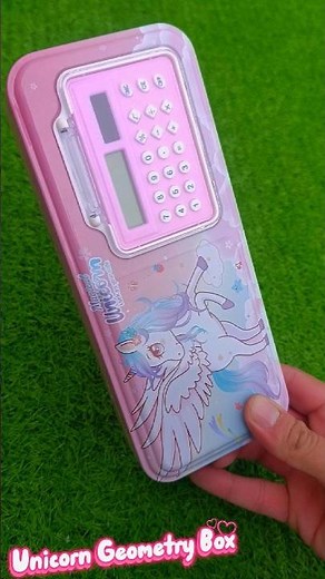Unicorn Geometry Box Review 🦄 | Metal Pencil Box #asmr #geometry #pencilbox #fyp #shorts #stationery