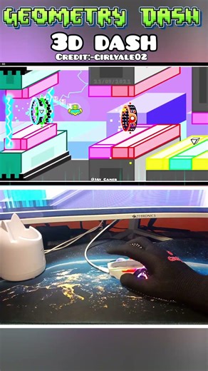 3D DASH:-Geometry Dash #gddemon #gdhardlevel