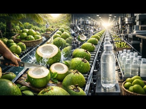Inside Coconut Water Factory – From Fresh Coconut Harvest to Bottled Drink | Full Production Process