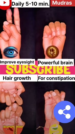 Do These 4 Mudras Daily: Better Eyesight, Sharp Brain, No Constipation & Faster Hair Growth #shorts
