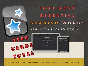 Spanish Vocabulary Anki Flashcard Deck: 1000 Most Common Words (digital Download) - Etsy Australia