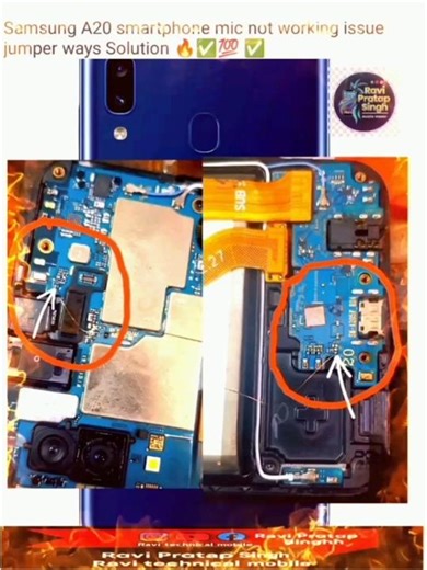 Samsung A20 smartphone mic not working issue jumper ways Solution 🔥✅💯 ✅ravi