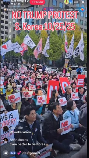 Huge No Trump Rally S. Korea 10/25/25. I screen recorded this No...