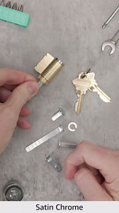 GMS Keyed Alike K2 Knob/Lever Cylinder with Schlage C Keyway, Satin Chrome