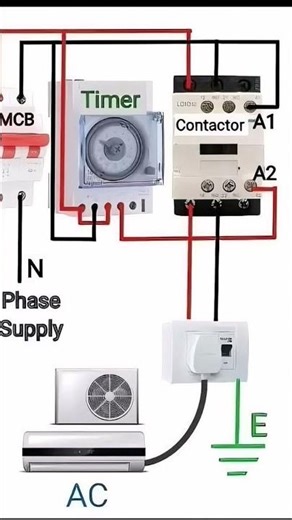 AC Automation: How to Install a Timer with Contactor and MCB @Dilshad0769