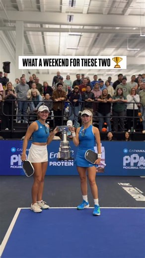 An unreal performance for @anna.leigh.waters and @annabright.pb is capped off with a trophy lift 🙌🏆 | PPA Tour