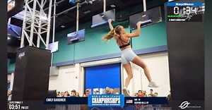 Emily Gardiner Ninja Warrior on Instagram: "My stage 3 full run from @worldninjaleague Finals! This run landed me in 4th place! not the best but also a big improvement from last year! feeling stronger each year, and always so grateful for my friends who are my biggest supporters and my coaches @crimpywilliam @joemoravsky love you guys 🤍"
