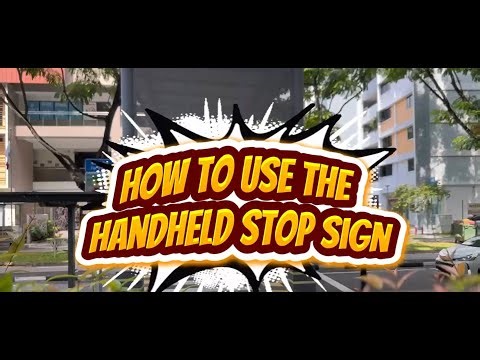 Stay cool and stay safe with the handheld stop sign! ☀️🚦