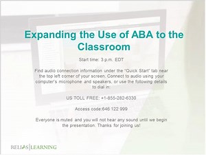 Expanding the Use of ABA to the Classroom