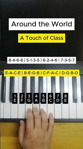 Around the World - A Touch of Class -Easy Piano Tutorial #piano #pianotutorial