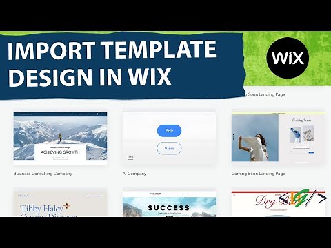 How to Import Template Design in Wix Website | Getting a New Template