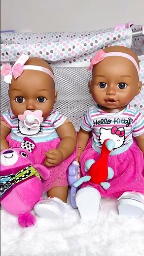 Mama And Twin Baby Dolls Family Routine In Dollhouse #shorts #babydolls #dolls #doll