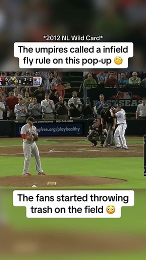 Was this the right call? 👀🧐 #baseball #braves #cardinals #nationalleague #wildcard #umpires #infieldflyrule #postseason (via: @MLB | @TBS Network)