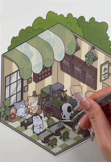 Set’s name: Furry Friends’ Town. 💚Link in my Bl0 to grab this cutie#cozyroom #newyear #diy #sticker #usa
