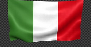 Realistic Waving Italian Flag Animation