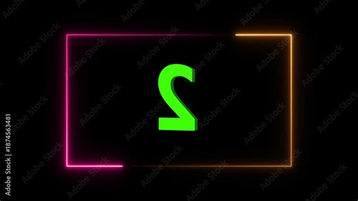 3D Animation Reveal of Number too animated loopable rotated green color 4k animation on black background motion graphic video