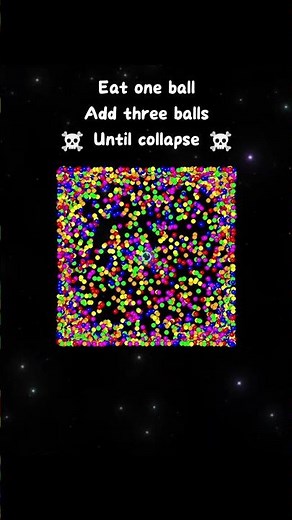 Eat one ball.Add three balls☠ Until collapse ☠ #asmr #adhd #satisfying #bounce