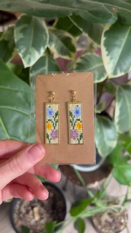Beaded Spring Flower Bouquet Earrings - Etsy
