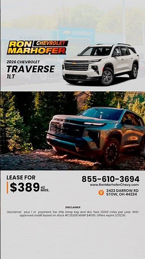 THE ALL-NEW 2026 CHEVY TRAVERSE 1LT, ROOM FOR EVERYONE!