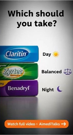Claritin vs Zyrtec vs Benadryl Allergy Medicine Explained #shorts