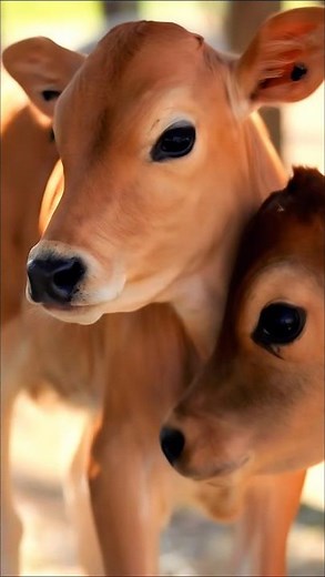 Two cute baby cows playing adorable video #cow #cowcalf #cowvideos #cutecow #cows #animals #shorts