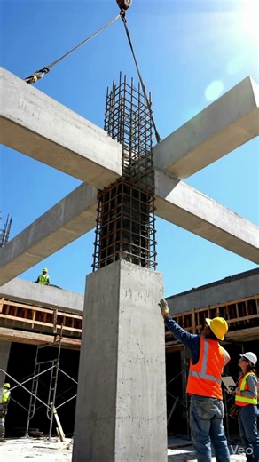 Raising the Structure Concrete Columns & Beams Take Shape