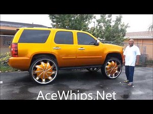 AceWhips.NET- WTW Customs- Candy Gold Chevy Tahoe on 32" Rockstarrs