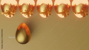 Happy Easter Greeting. Easter egg gift rolling with for happy easter text video motion graphic animation. Easter egg holiday motion. Loop video 4k graphic 3d animation Stock Video