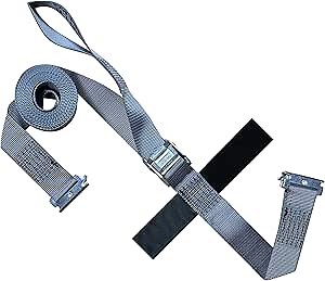 SNAP-LOC, E Track Cam Buckle Straps, Heavy Duty Tie Down Straps, 2 in X 16 Ft, Polyester Strap Webbing, Zinc Plating Buckle, 2,500 lb Break, Gray, 1,467 lb WLL