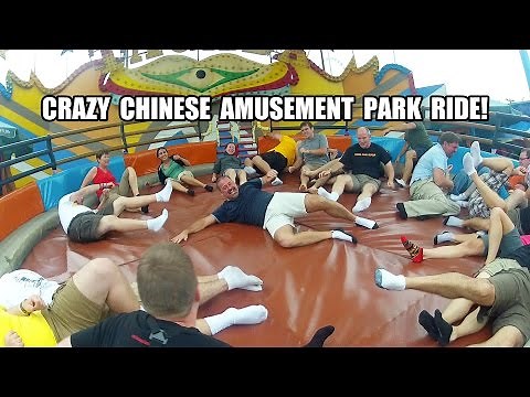 Crazy Chinese Tagada Amusement Park Ride POV INSANE Florland China